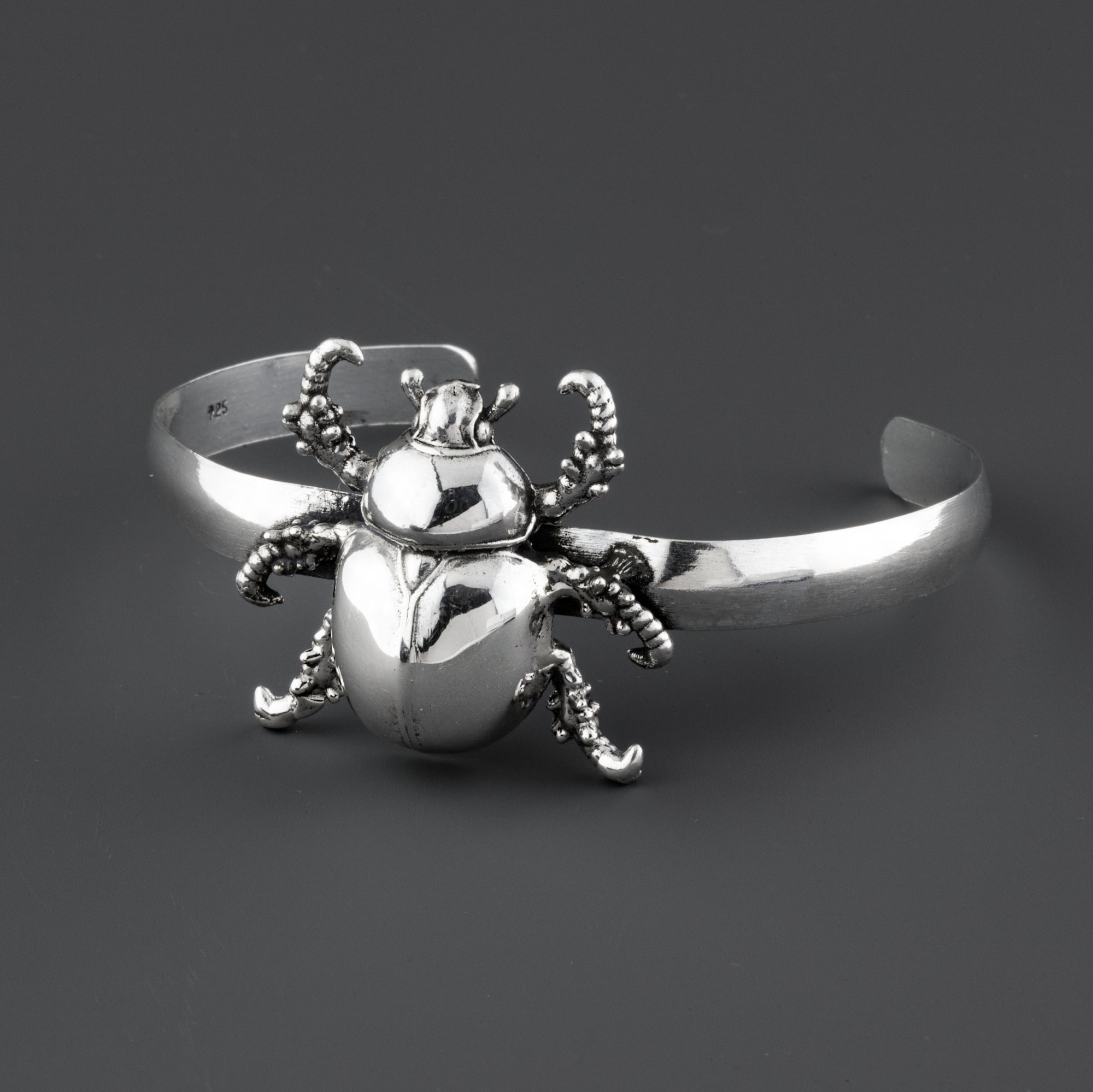 scarab sterling silver cuff bracelet