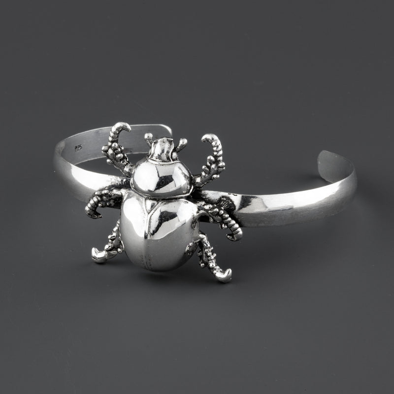 scarab sterling silver cuff bracelet