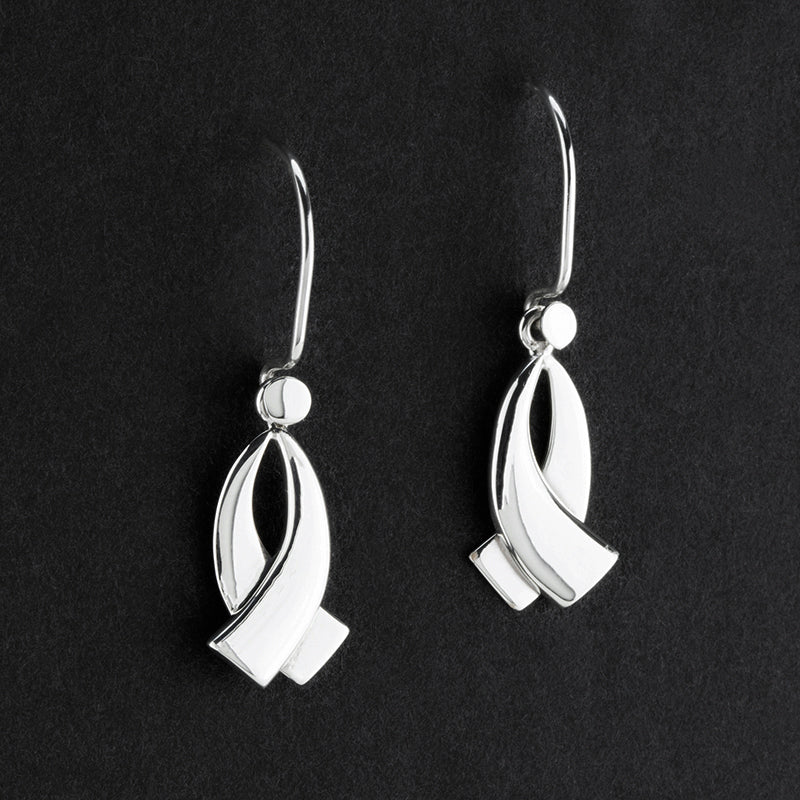 sculptural sterling silver dangle earrings