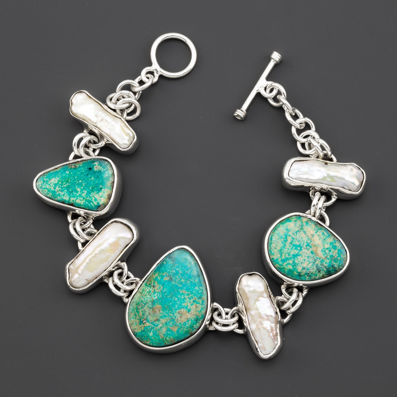 sea whisper turquoise and pearl bracelet