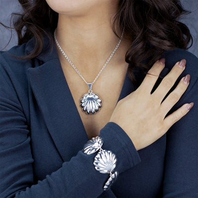 Sterling Silver Seashell Pendant Necklace
