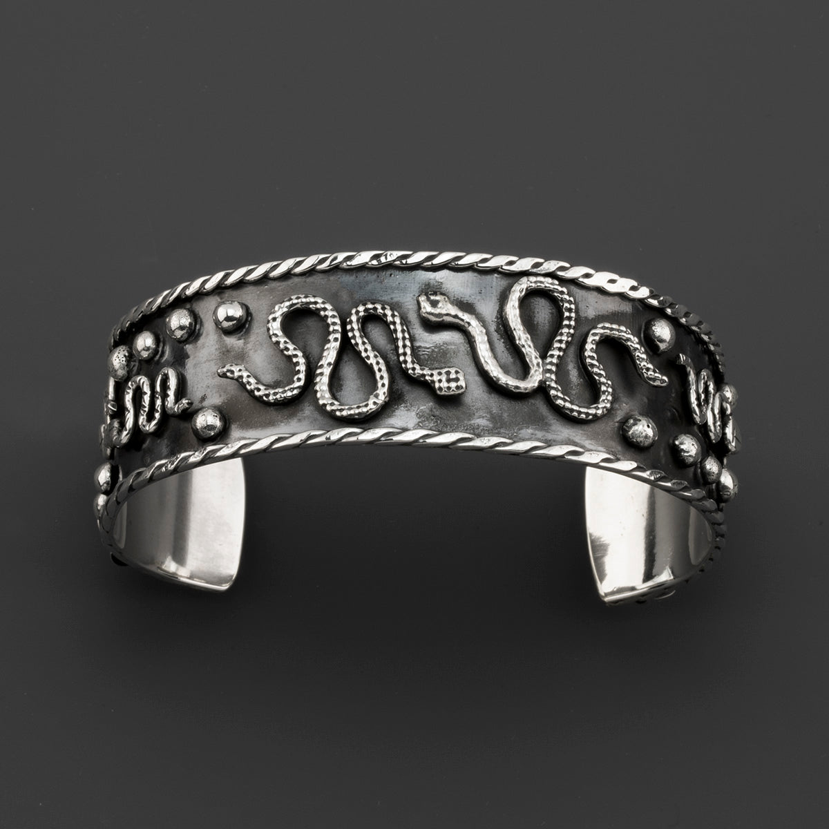 serpent spell Mexican silver bracelet