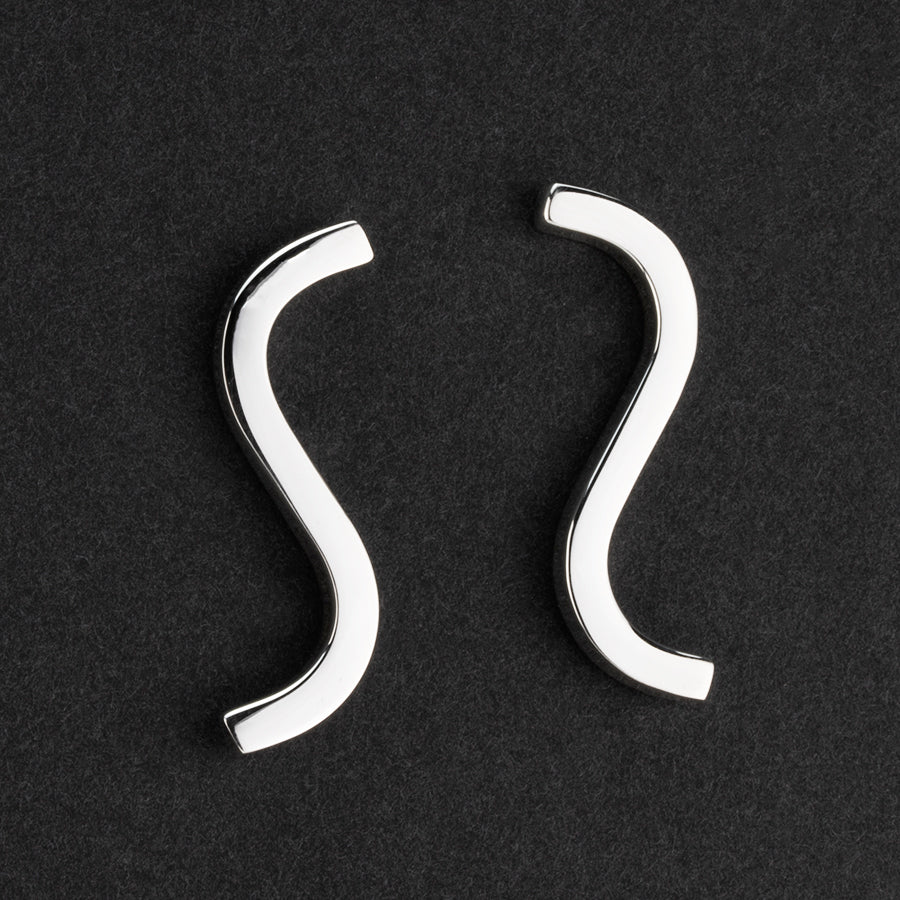 serpentina large sterling silver stud earrings