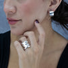 Sterling Silver Wide Hoop Earrings