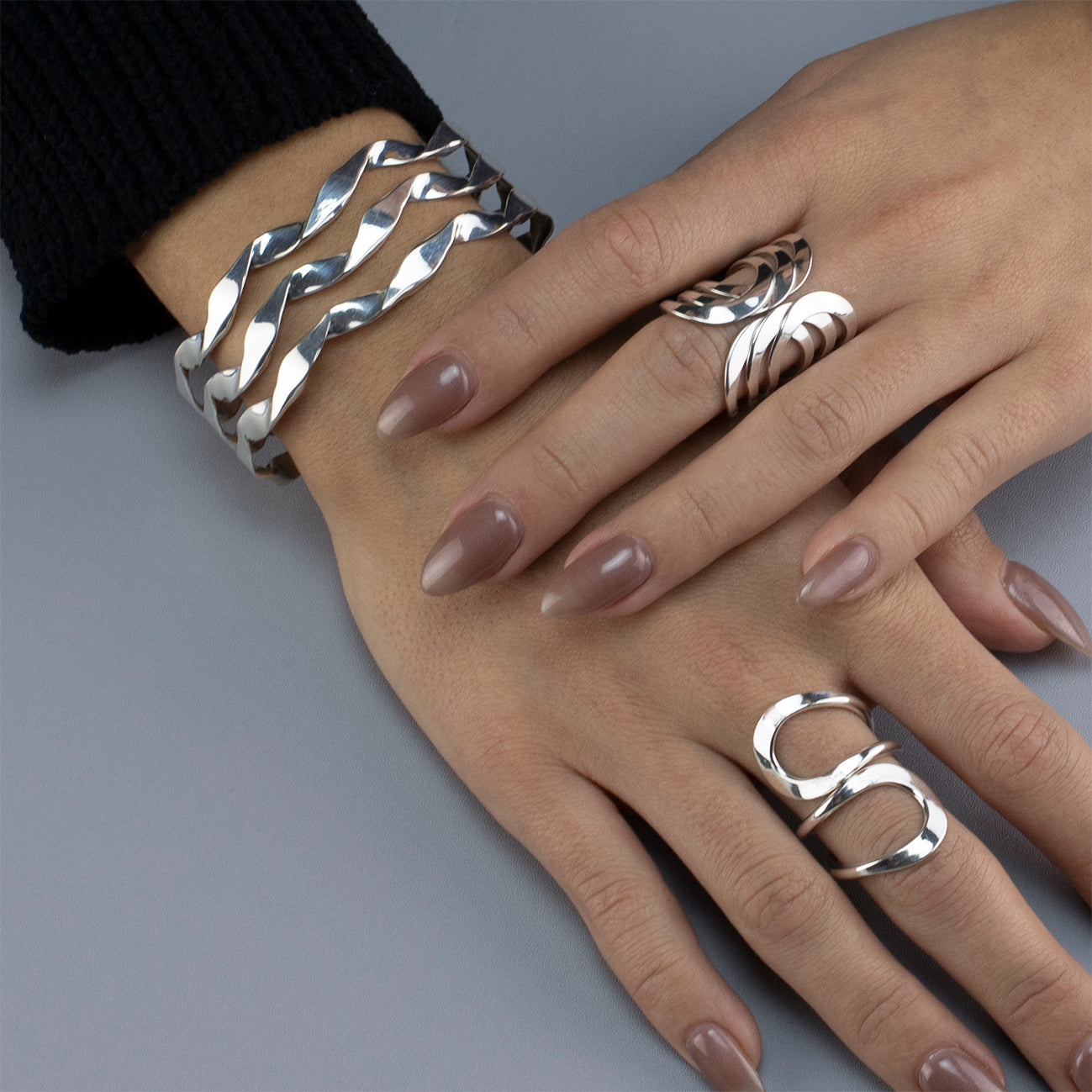 Endless Loop Sterling Silver Statement Ring