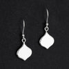 short sterling silver flat leaf dangle earrings