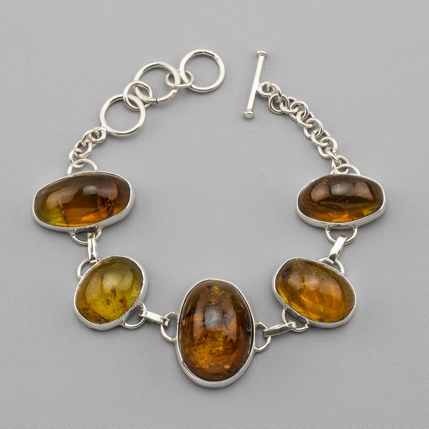 silver and amber bracelet