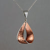 silver and copper folded pendant necklace