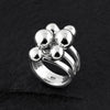 silver ball statement ring