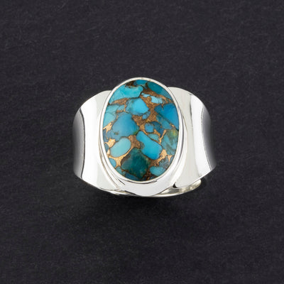 Sterling Silver Copper Turquoise Ring