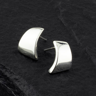 simple solid sterling silver everyday stud earrings