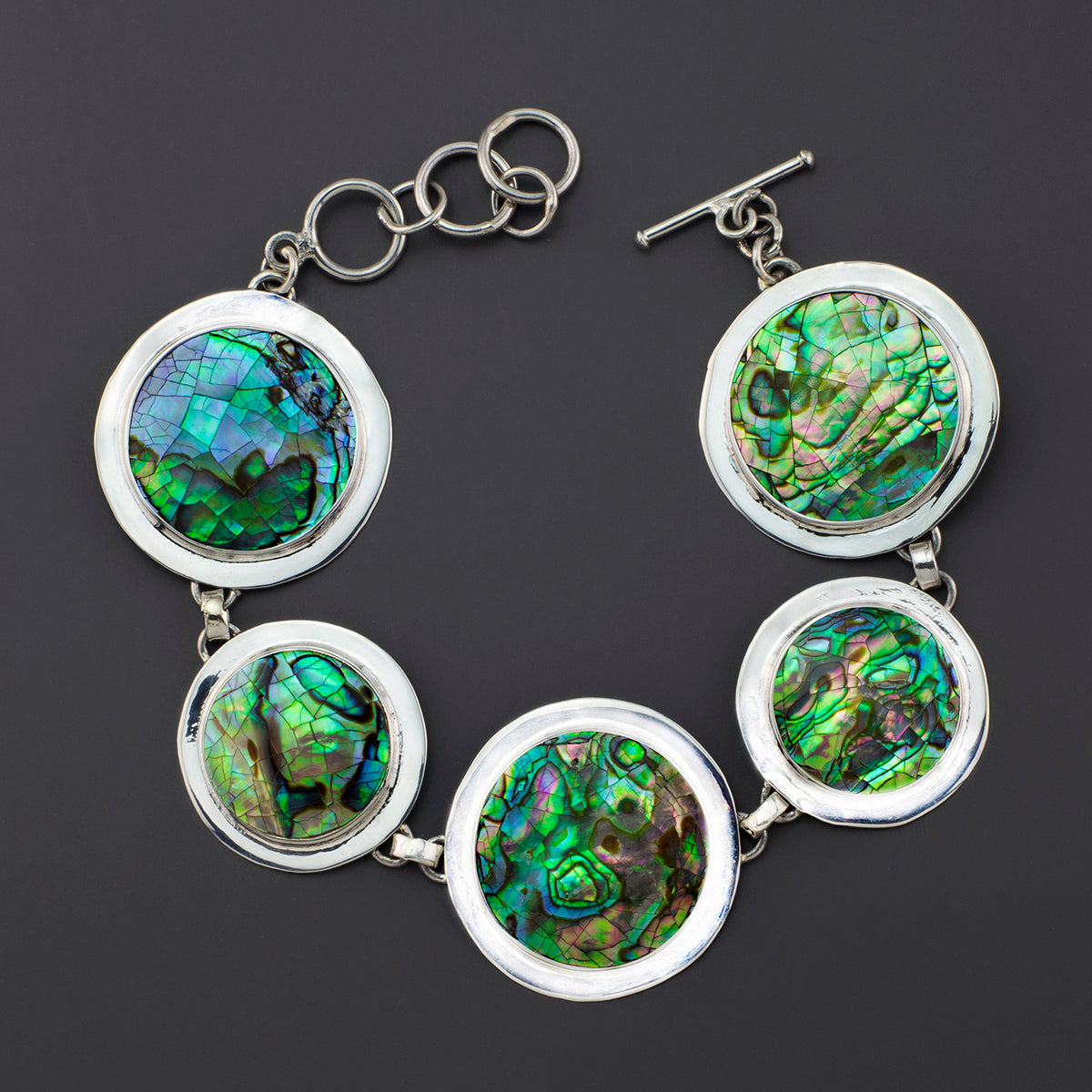 sirena luxe abalone shell silver bracelet