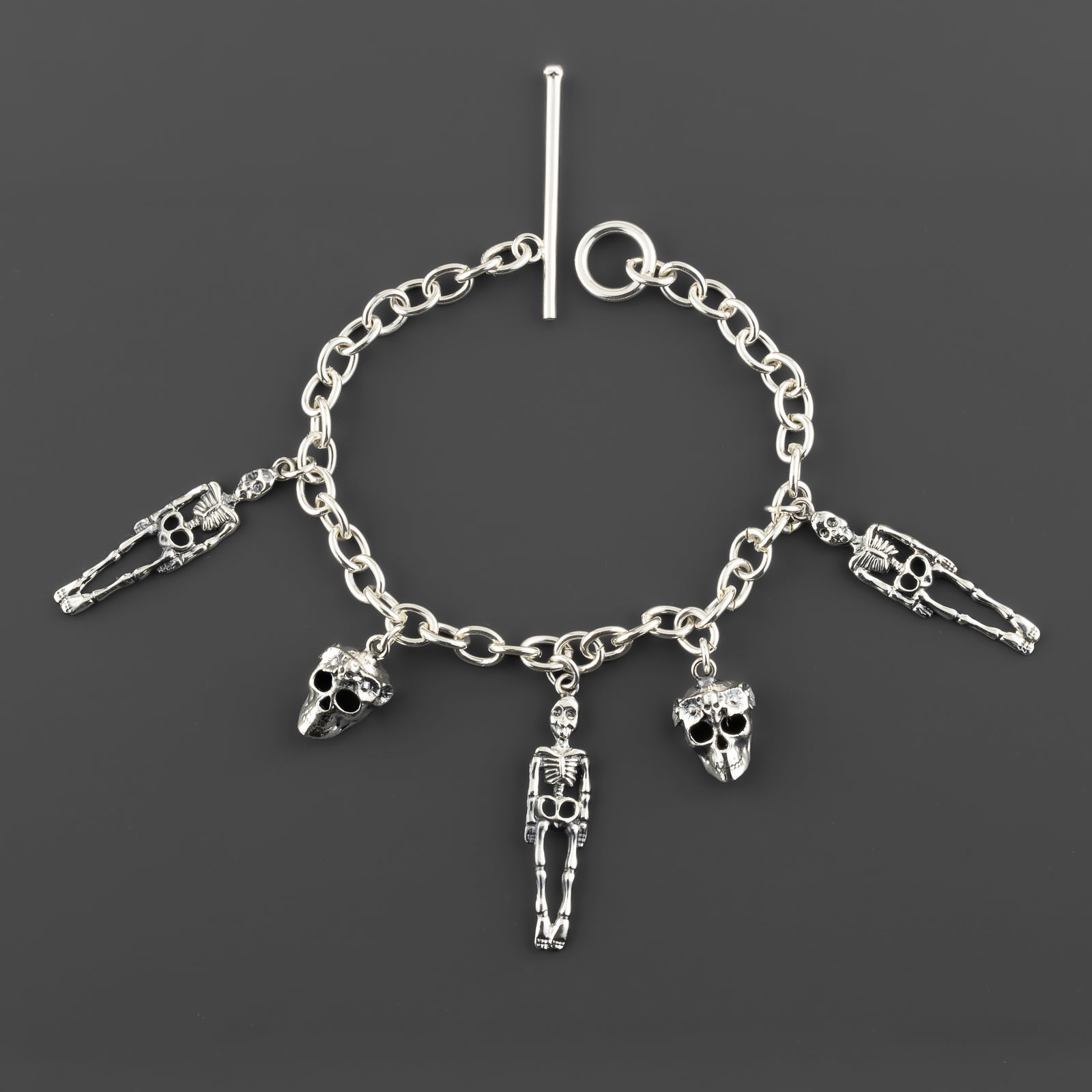 skeleton charm bracelet
