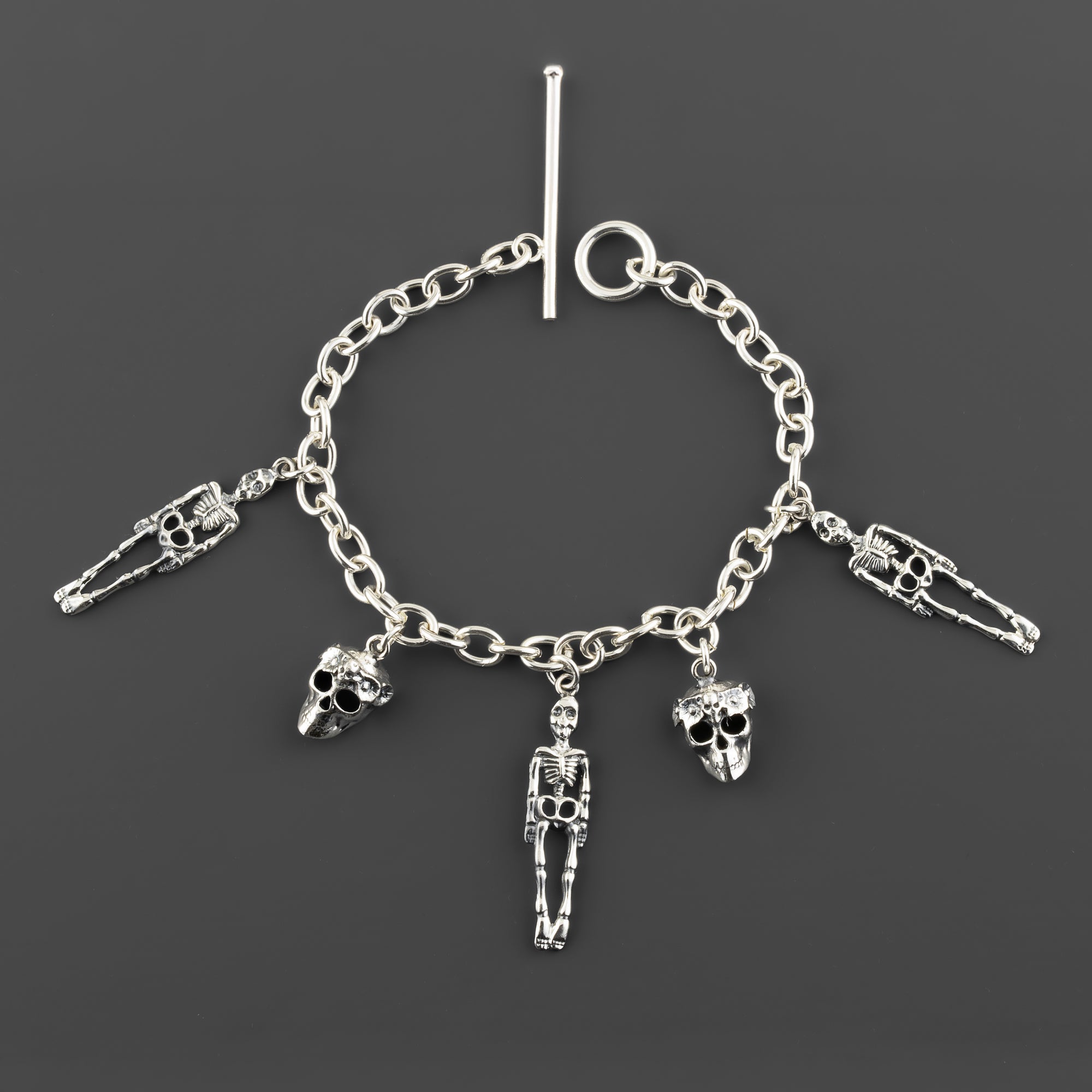 skeleton charm bracelet