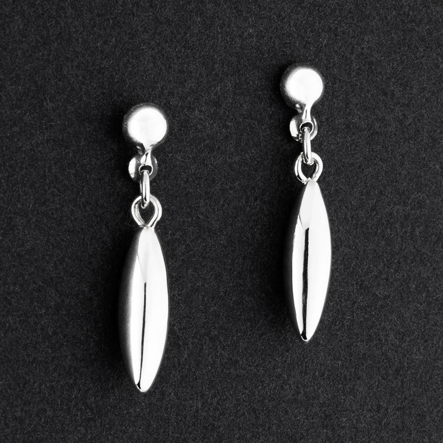 sleek glide sterling silver drop earrings
