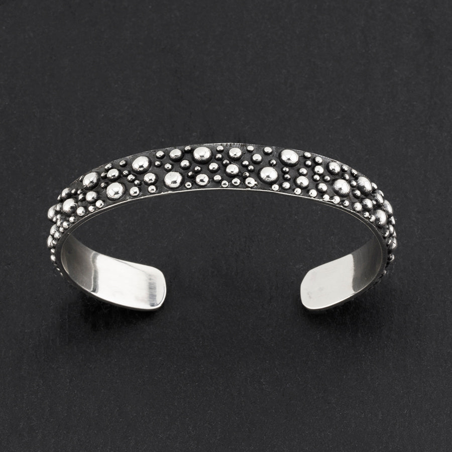 slim sterling silver dot cuff bracelet