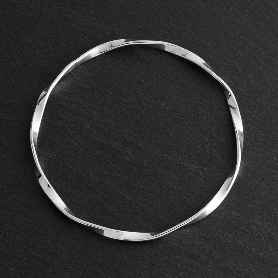 Eternal Twist Sterling Silver Bangle