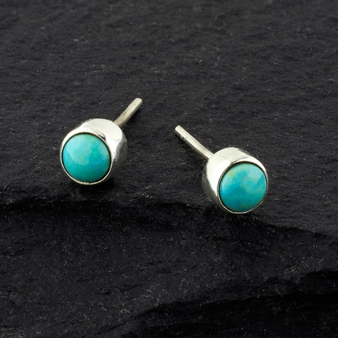 small 4mm turquoise stud earrings