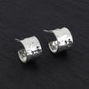small hammered silver wide hoop earrings