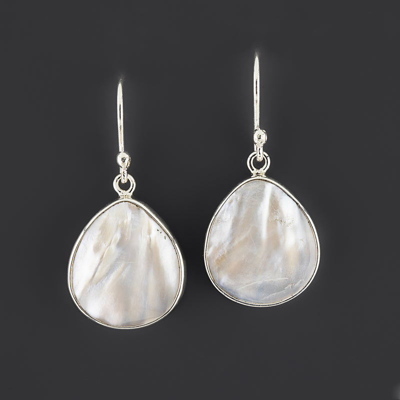 small simple mother of pearl dangle earrings