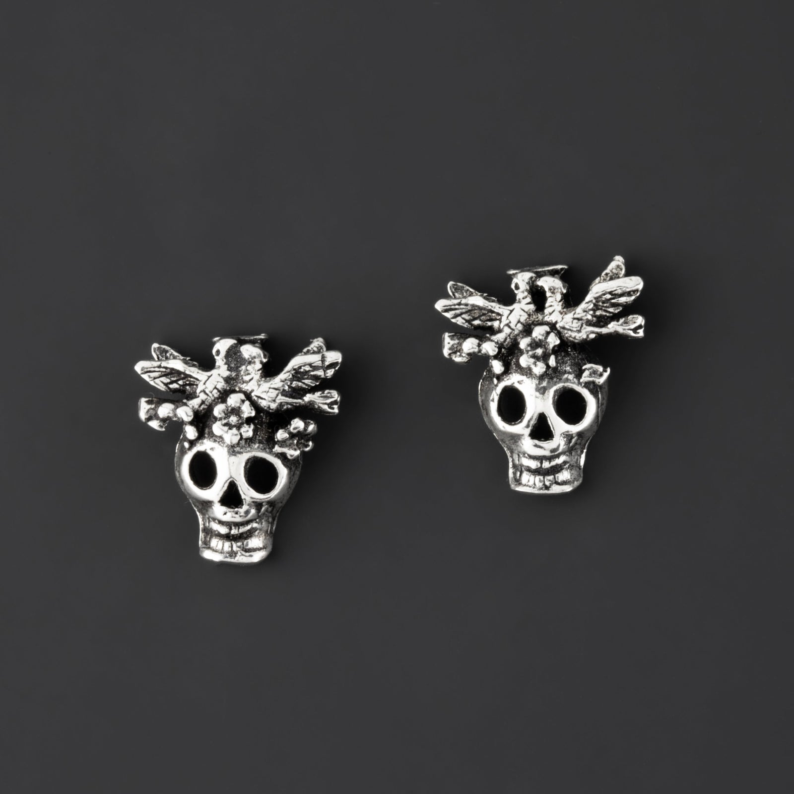 Mini Catrina Mexican Silver Earrings