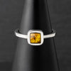 small square amber ring