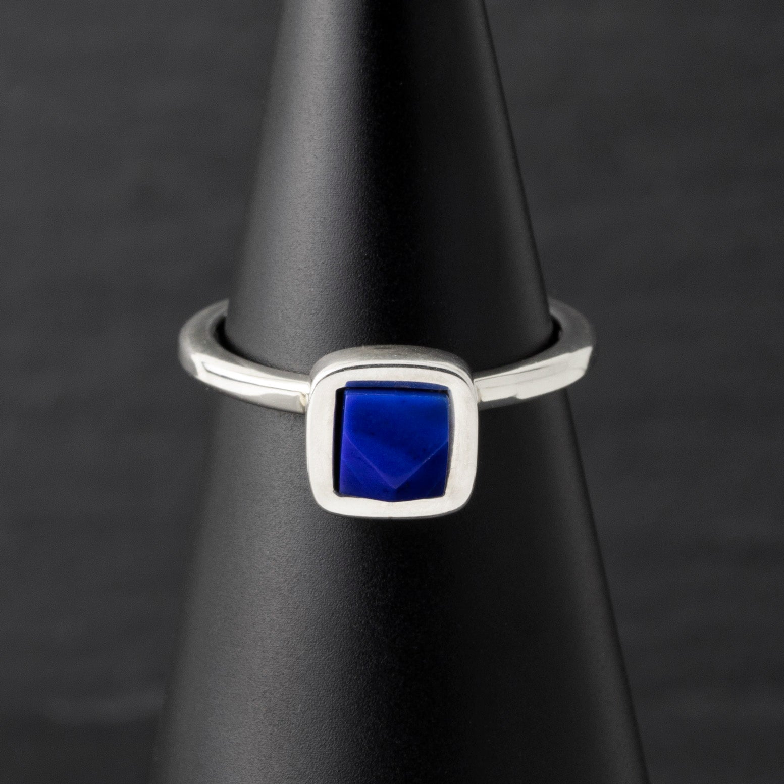 small square lapis lazuli ring