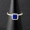 small square lapis lazuli silver ring