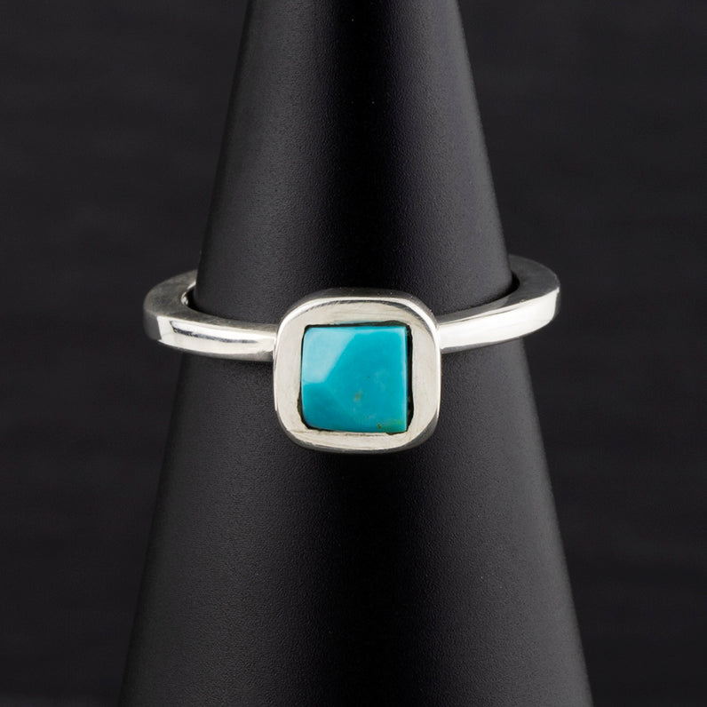 small square turquoise ring