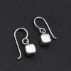 small sterling silver cube dangle earrings