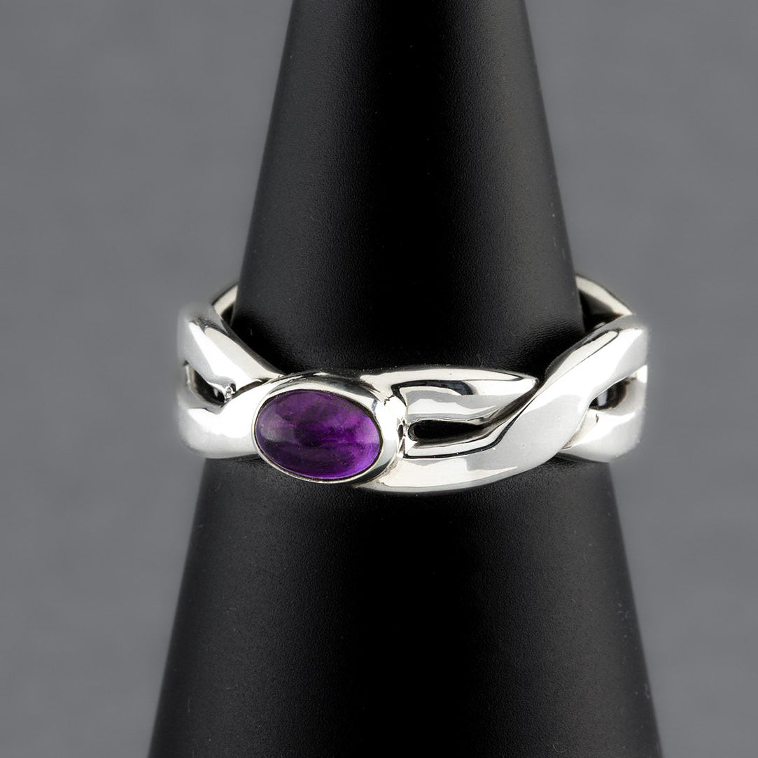 small sterling silver amethyst band ring