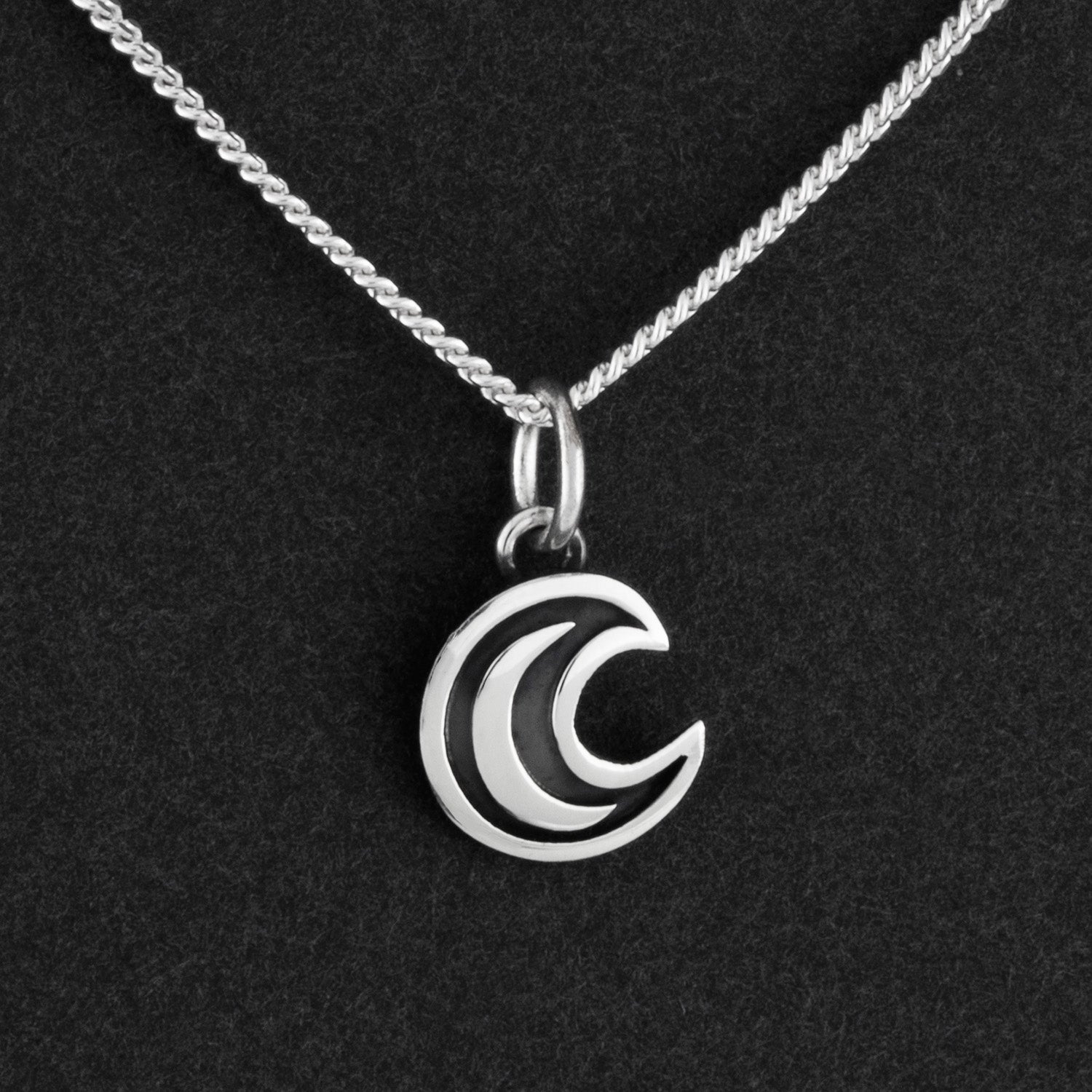 small sterling silver crescent moon necklace