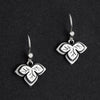 small sterling silver leaf drop earrings