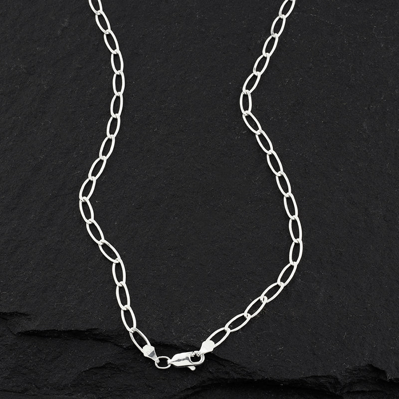 small sterling silver oval link chain necklace