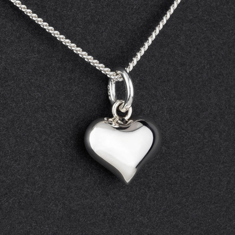small sterling silver puffy heart  pendant