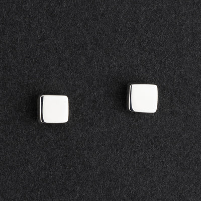 small sterling silver square stud earrings