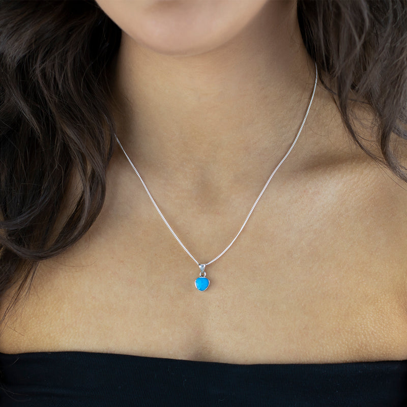 small  turquoise pendant necklace