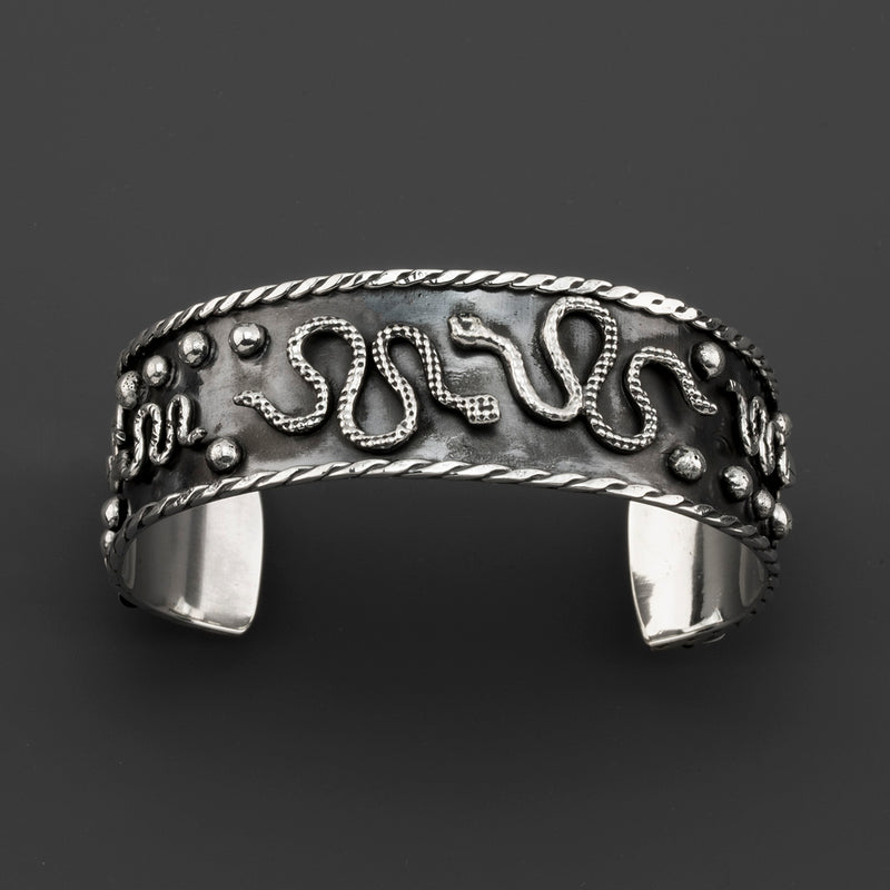 Serpent Spell Mexican Silver Cuff Bracelet