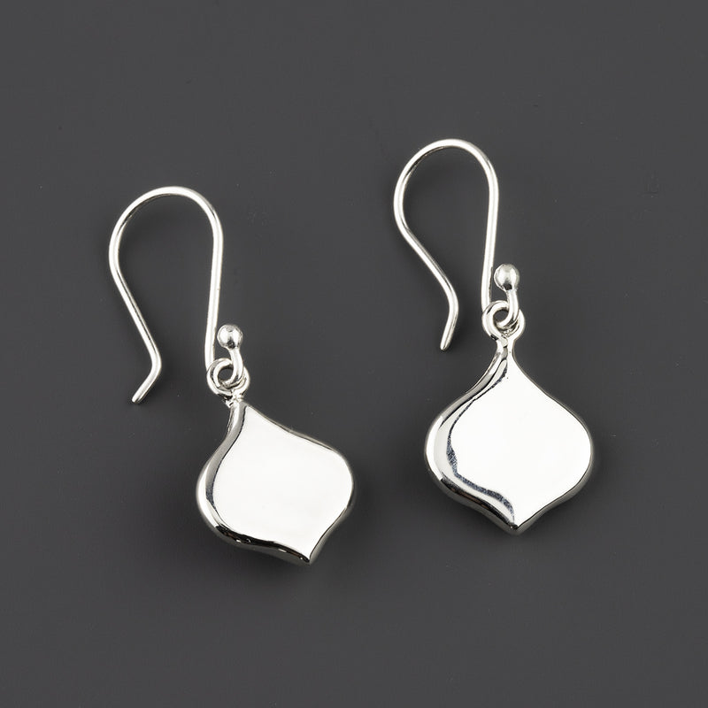 soft curve sterling silver dangle earrings