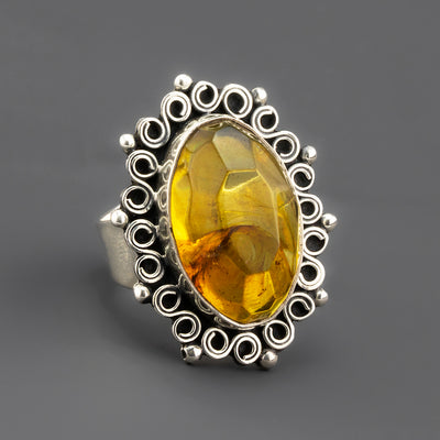 sol reina handcrafted amber ring