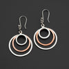solar swing silver and copper earrings