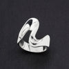 solid pure sterling silver wave ring