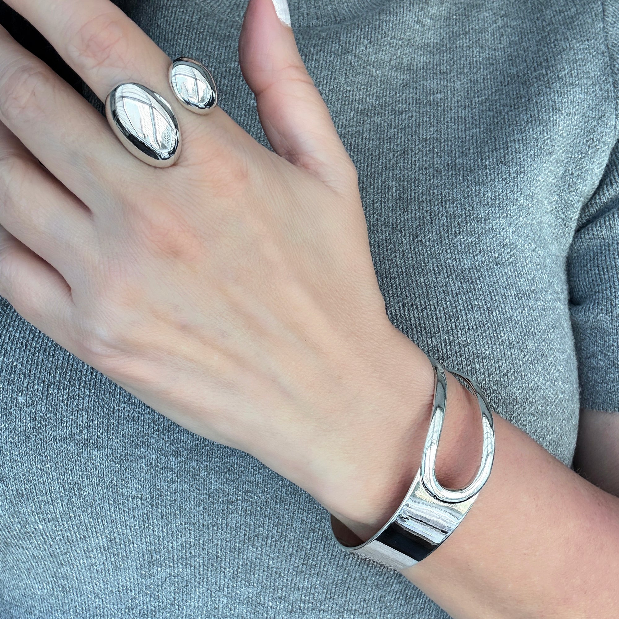 Silver Duet Ring