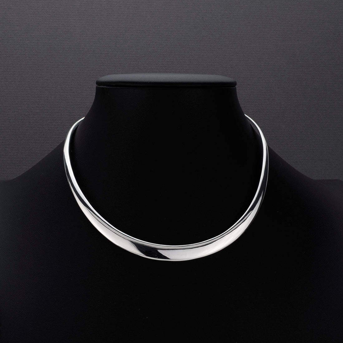 solid sterling silver choker necklace