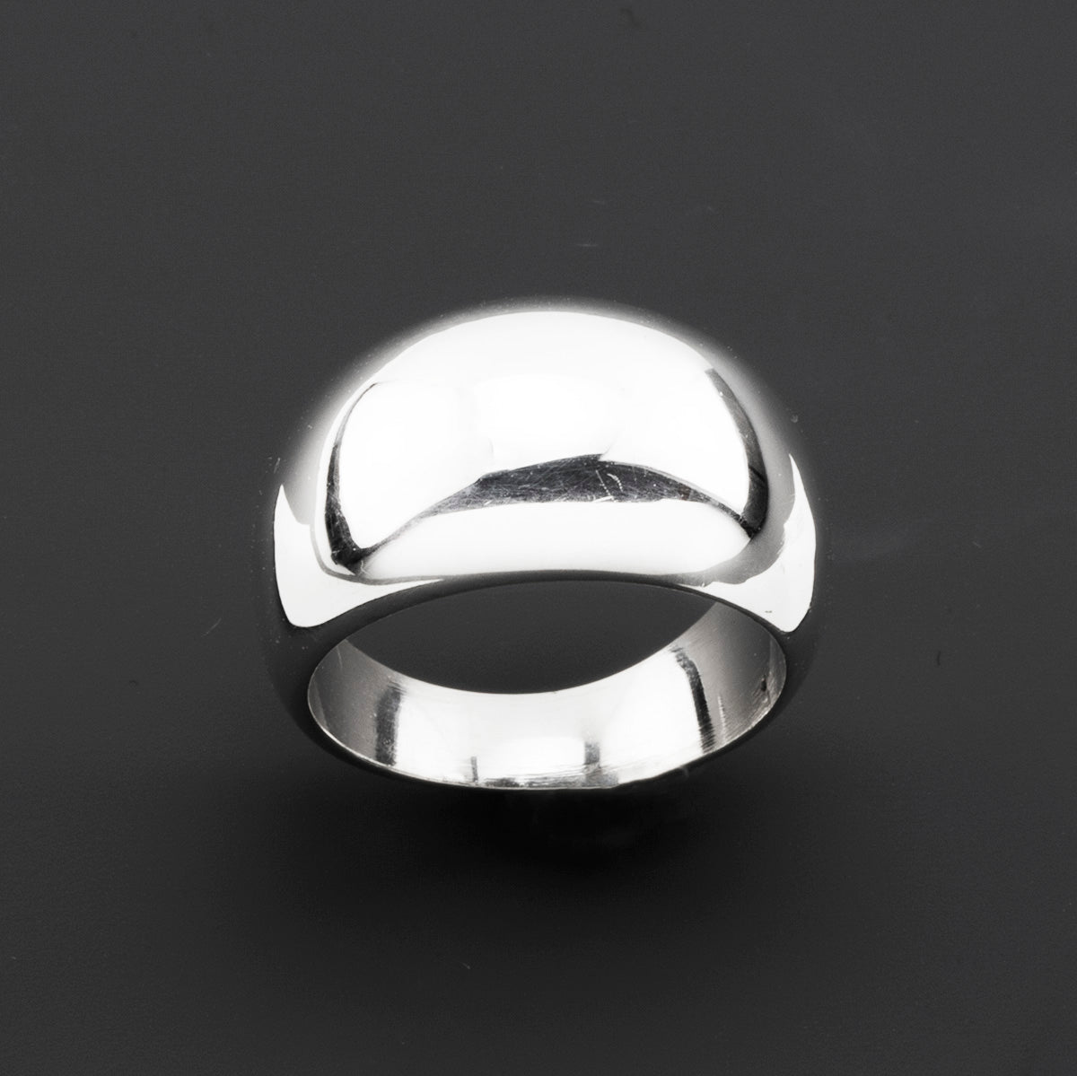 solid sterling silver dome ring