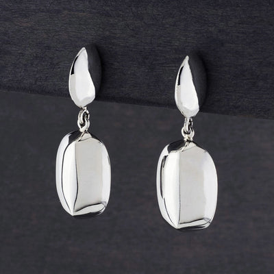 solid sterling silver double drop earrings