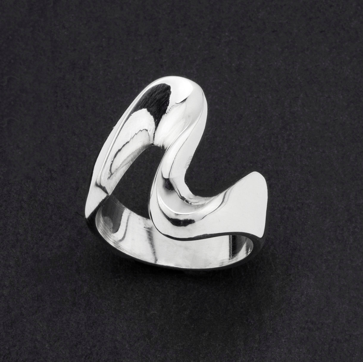 solid sterling silver wave ring