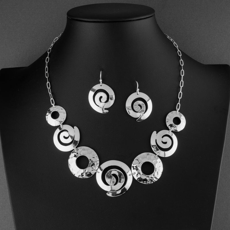 spiral necklace and earrings set