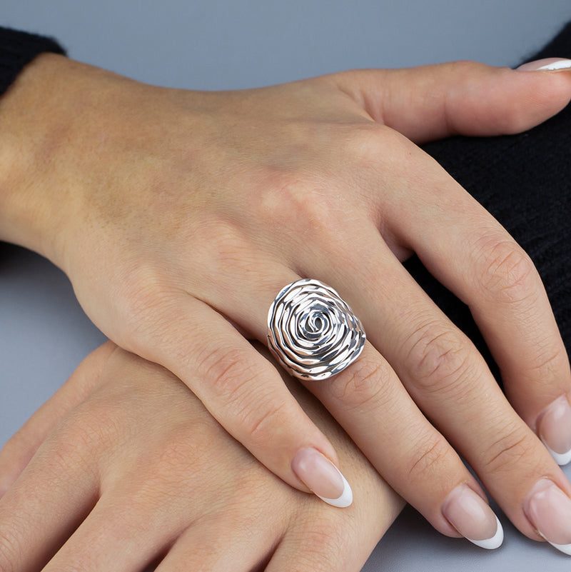 chunky sterling silver spiral ring