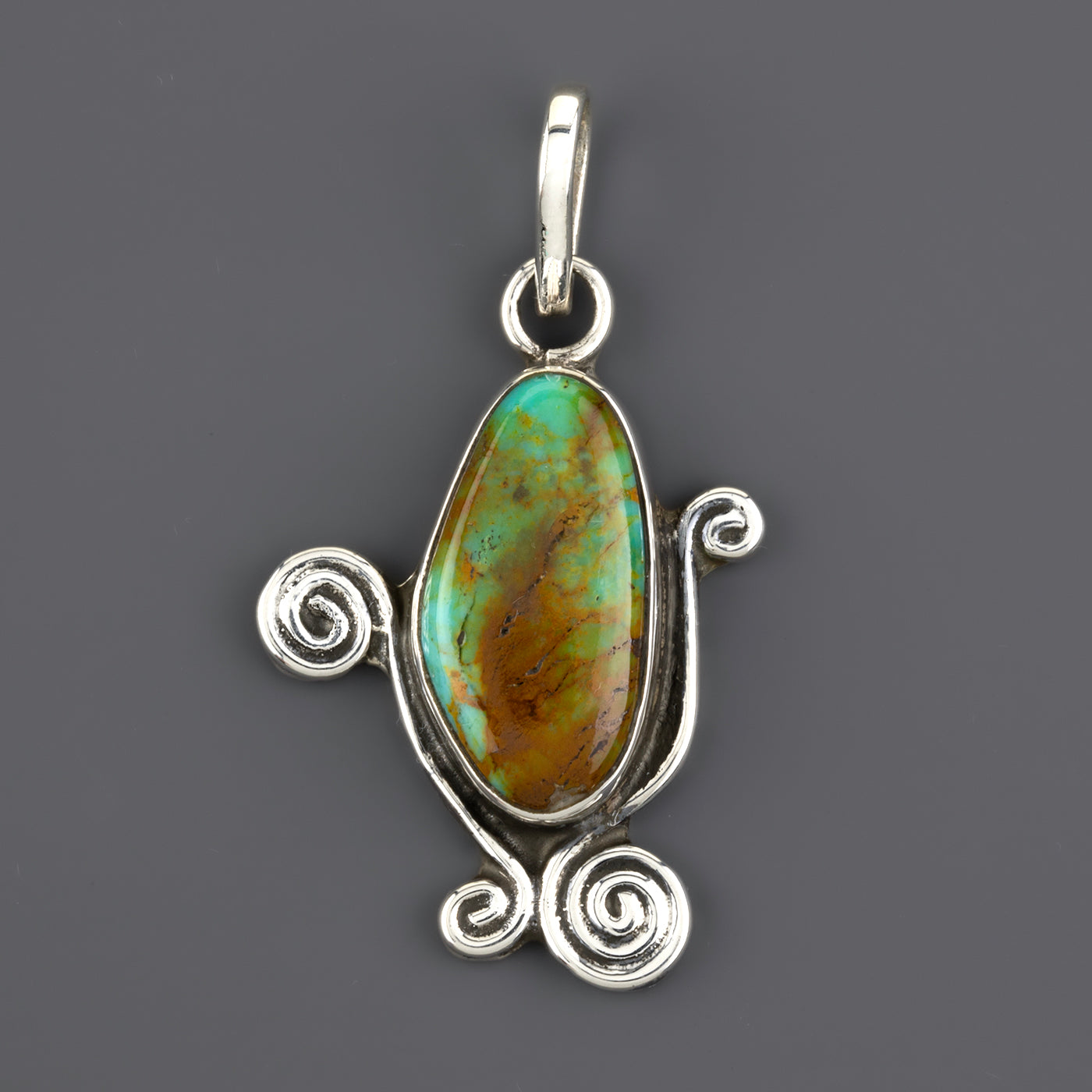 spiral turquoise pendant